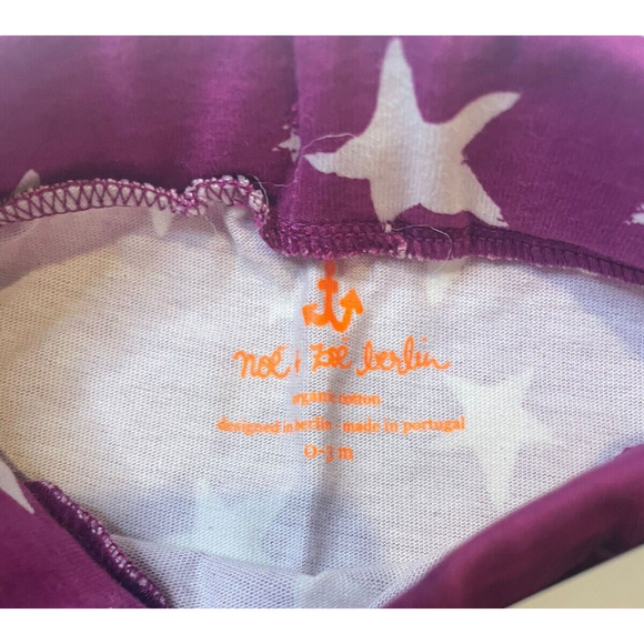 Noe and Zoe Baby Pants Purple Inverse Stars Drawstring Waist Size 0-3M NWT - Picture 6 of 7